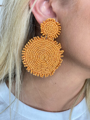 Sunshine Beaded Circle Earrings
