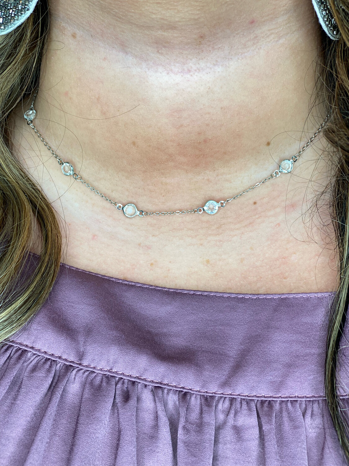 Silver Clear Stone Necklace