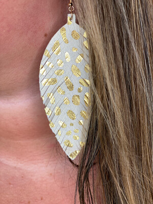 Gold Cheetah Dot Earrings 