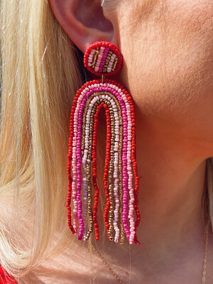 Pink Mix Rainbow Earrings