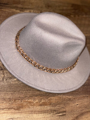 Grey Chain Link Felt Hat