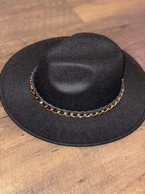 Black Chain Link Felt Hat