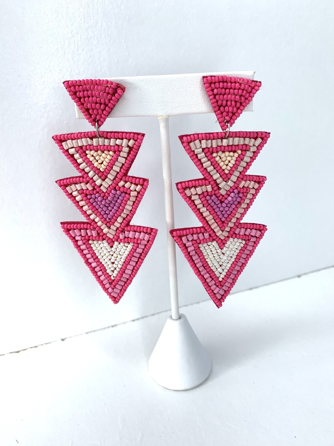 Pink & White Mix Detail Earrings