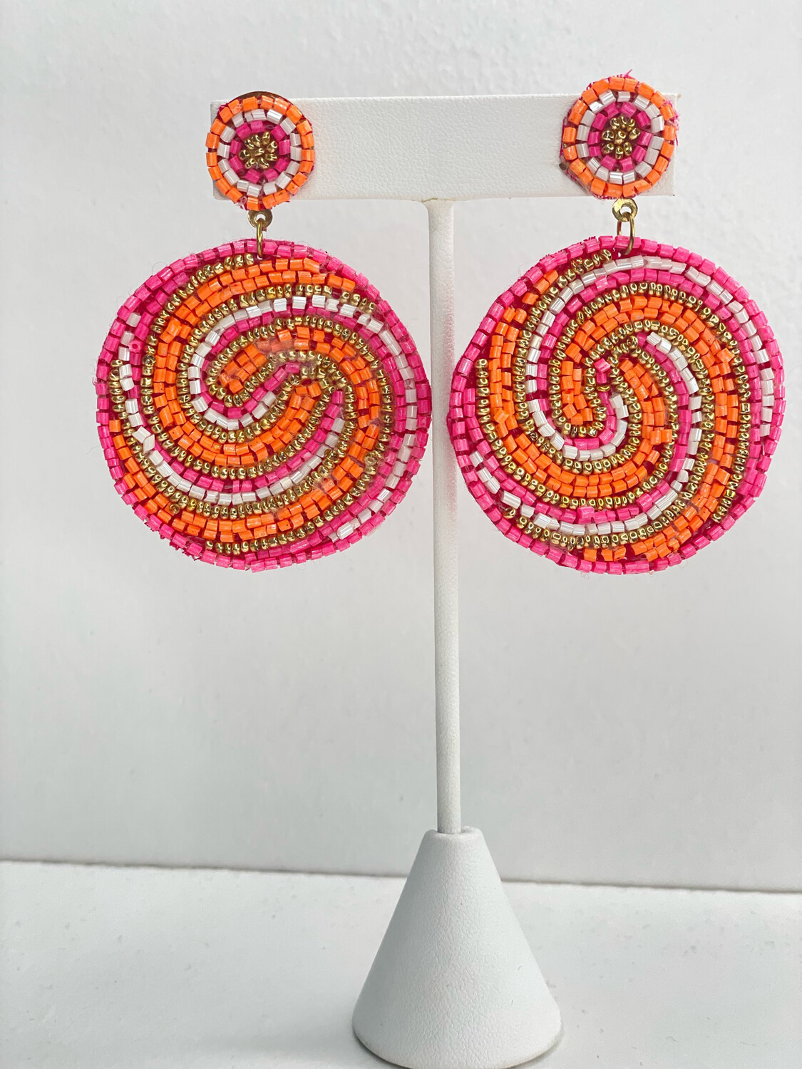 Orange & Pink Swirl Earrings