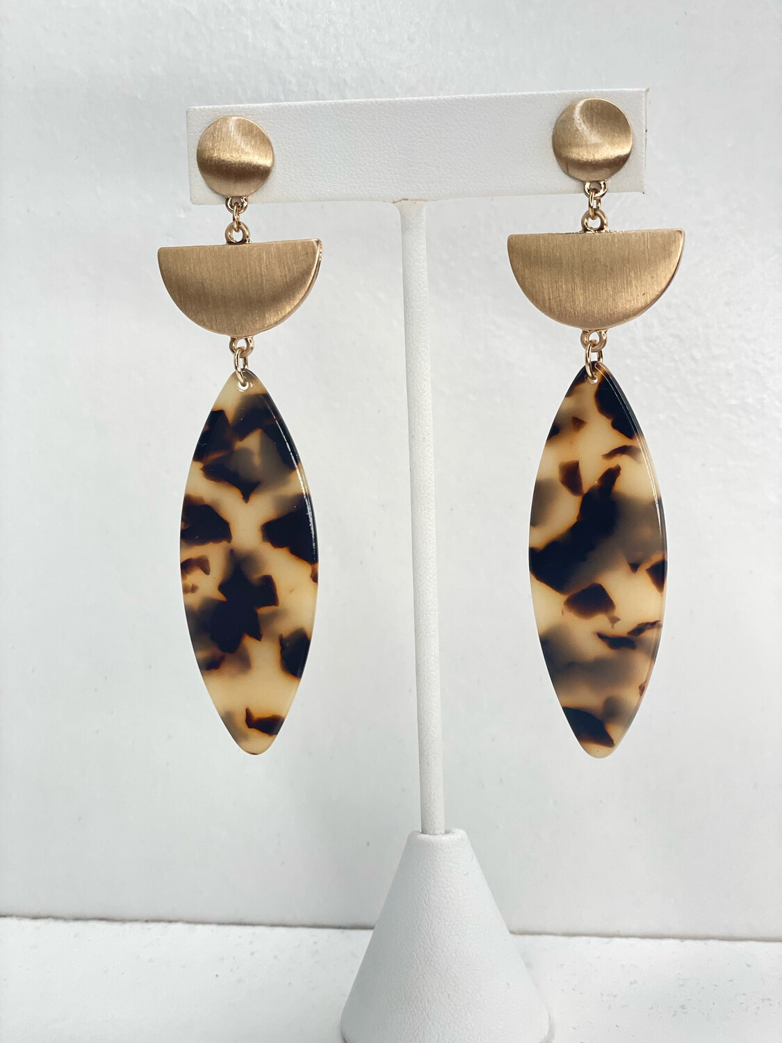 Gold & Tortoise Dangle Earrings