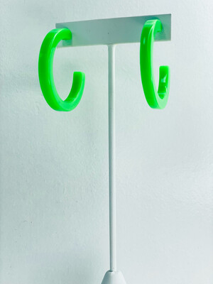 Green Acrylic Hoop Earrings