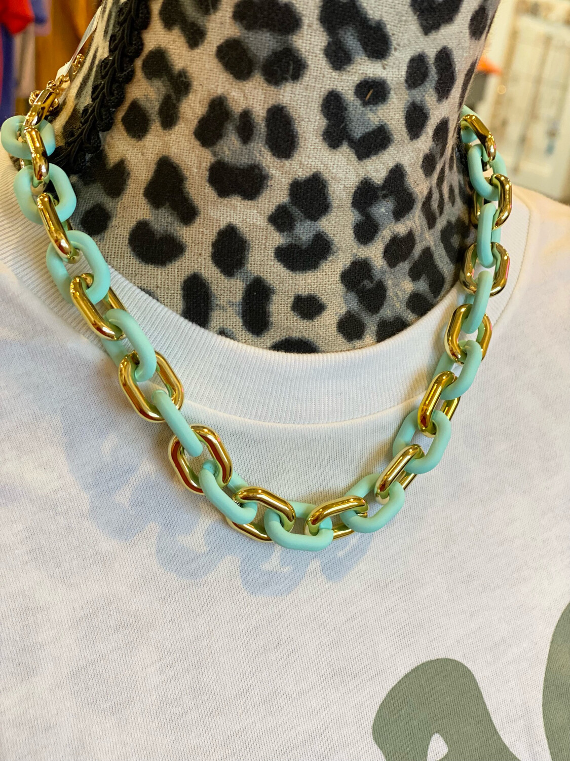 Mint & Gold Chain Necklace