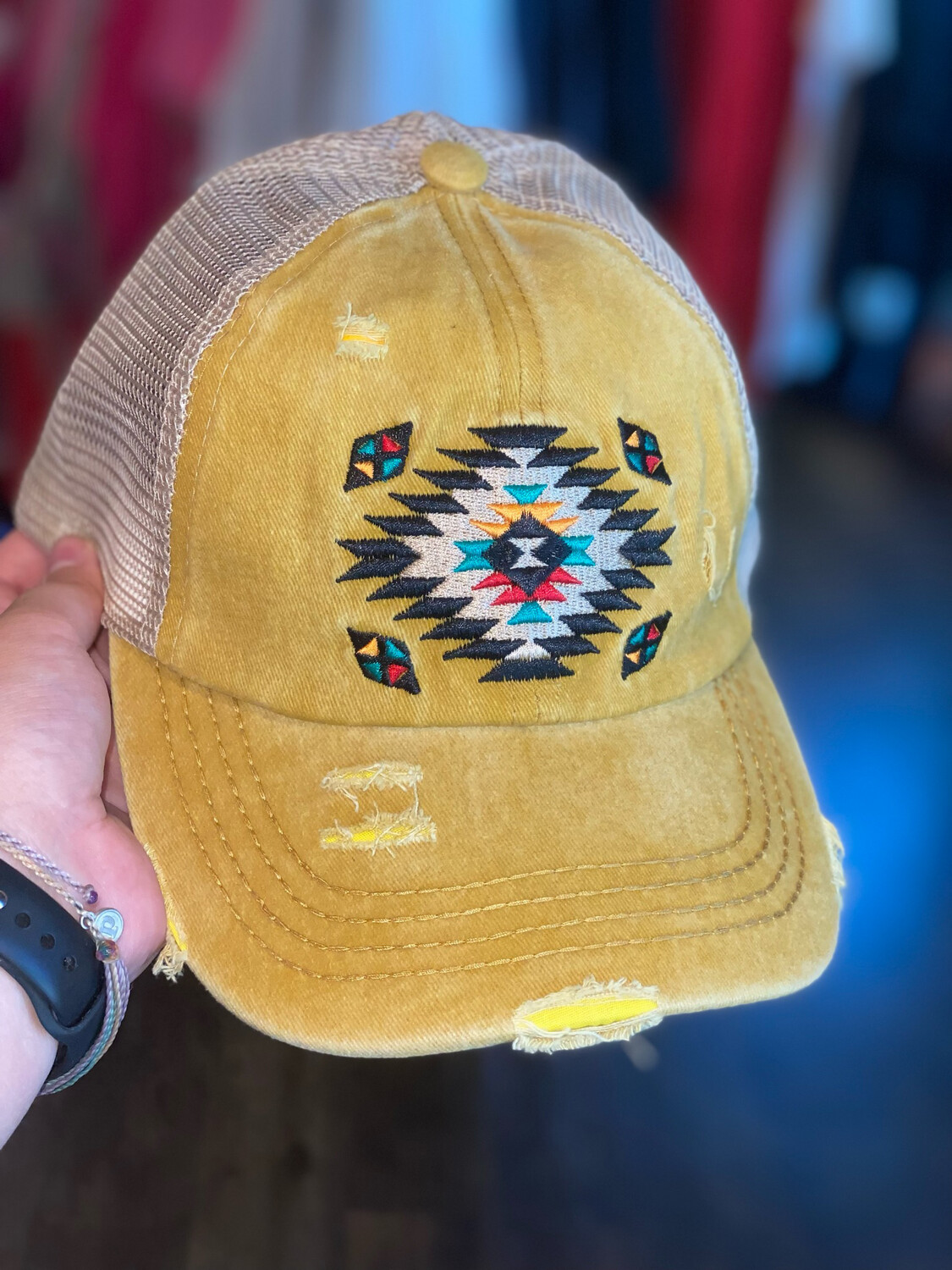 Mustard Aztec Hat 