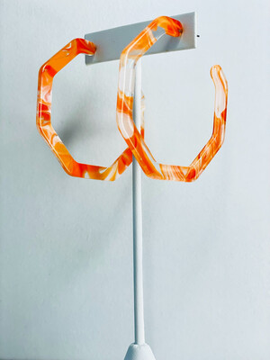 Orange Acrylic Hoops