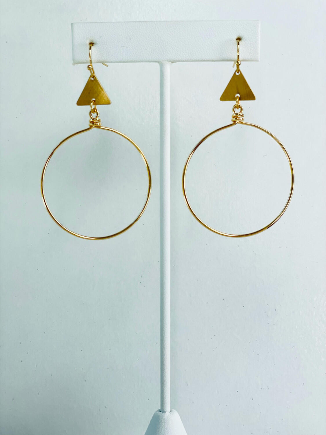 Gold Triangle & Hoop Earrings