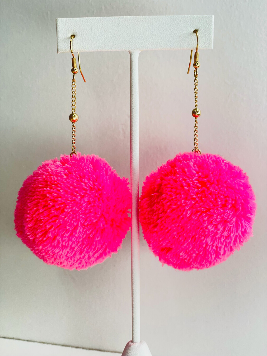 Bubblegum Pink Poof Earrings 