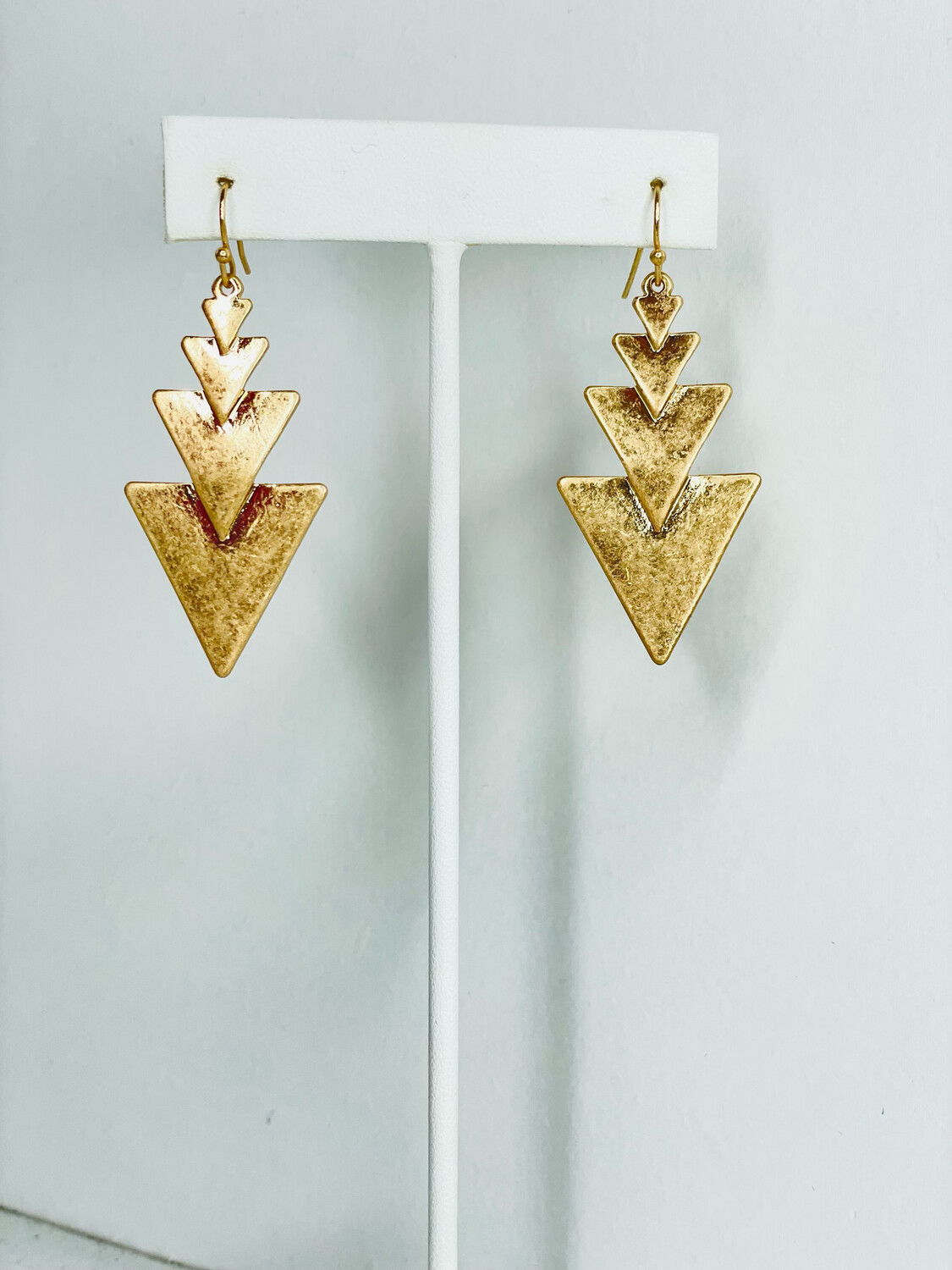 Gold Textured Arrow Earrings