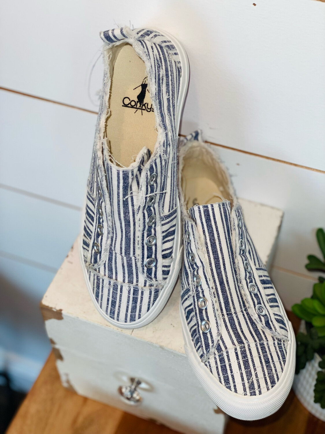 Navy Stripes Corky's Babalu Sneakers