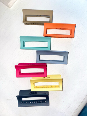 Matte Rectangle Hair Claw Clips