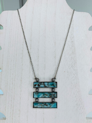Turquoise Layered Bar Necklace