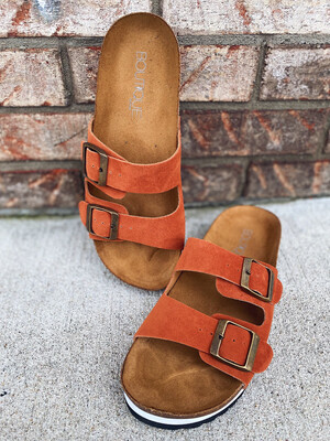 Rust Suede Corky's Beach Babe Sandals
