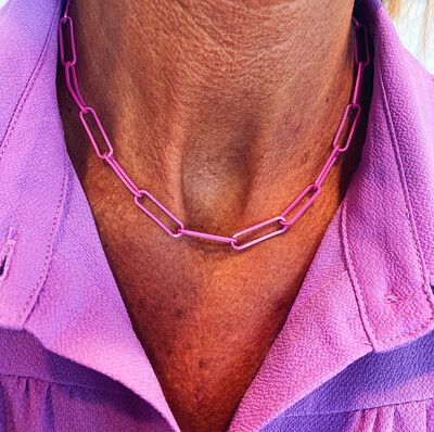 Hot Pink Chain Link Necklace