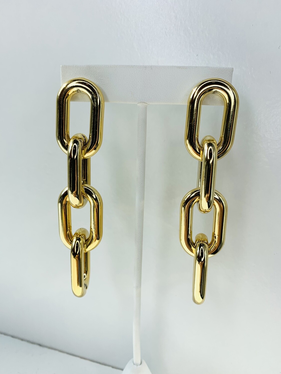 Large Gold Chain Link Earrings