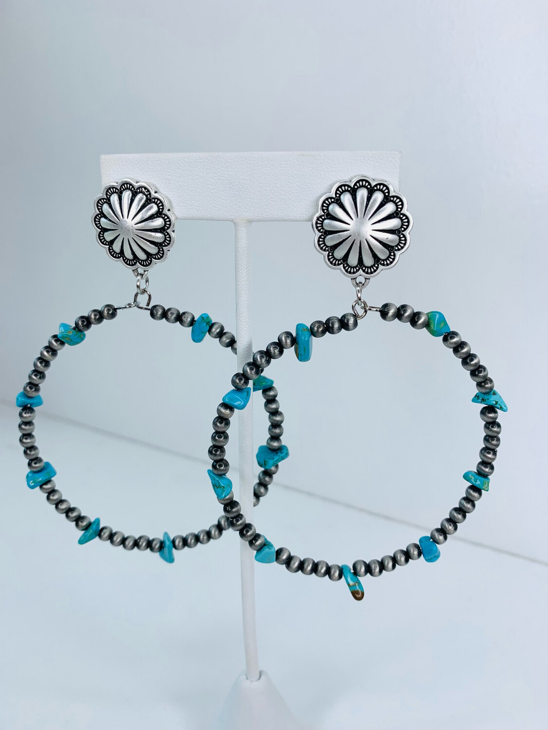 Turquoise Chip & Navajo Pearl Earrings