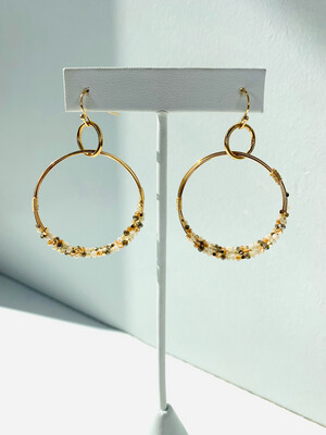 Neutral Colored Dainty Gold Earrings