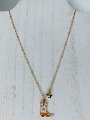 Tan Boot Necklace 