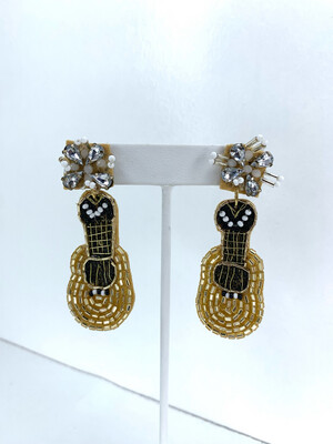 Gold Guitar Earrings