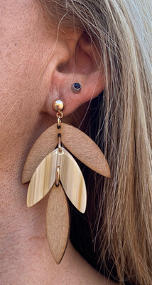 Natural Wood & Acrylic Earrings