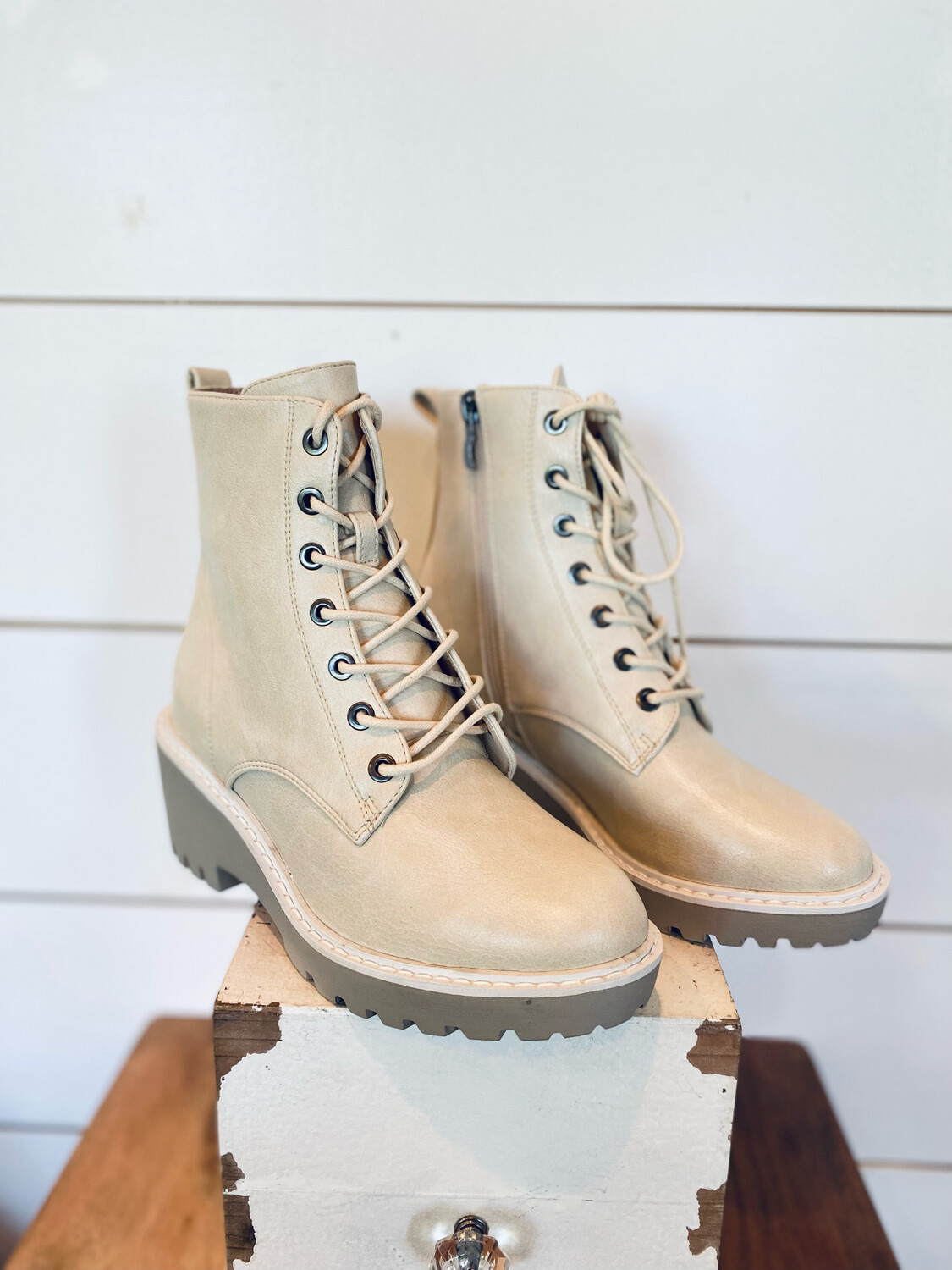 Cream Corky's Ghosted Booties