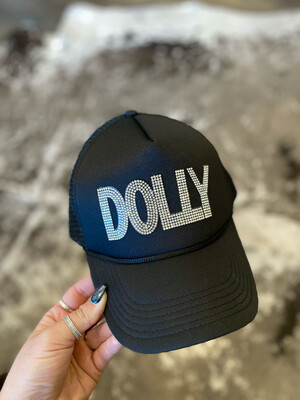 Black Rhinestone Dolly Hat