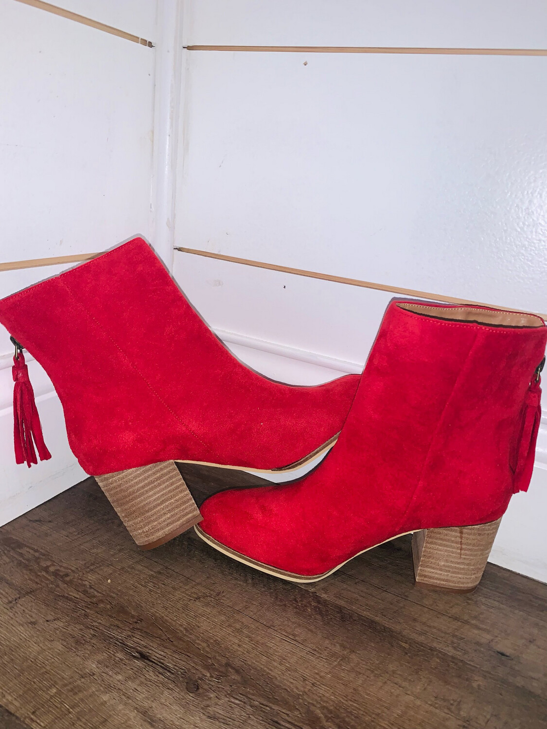 Red Suede Corky's Boujee Booties