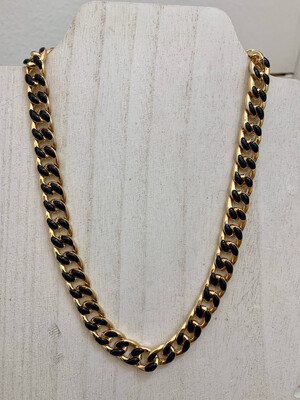 Black Enamel Chain Necklace