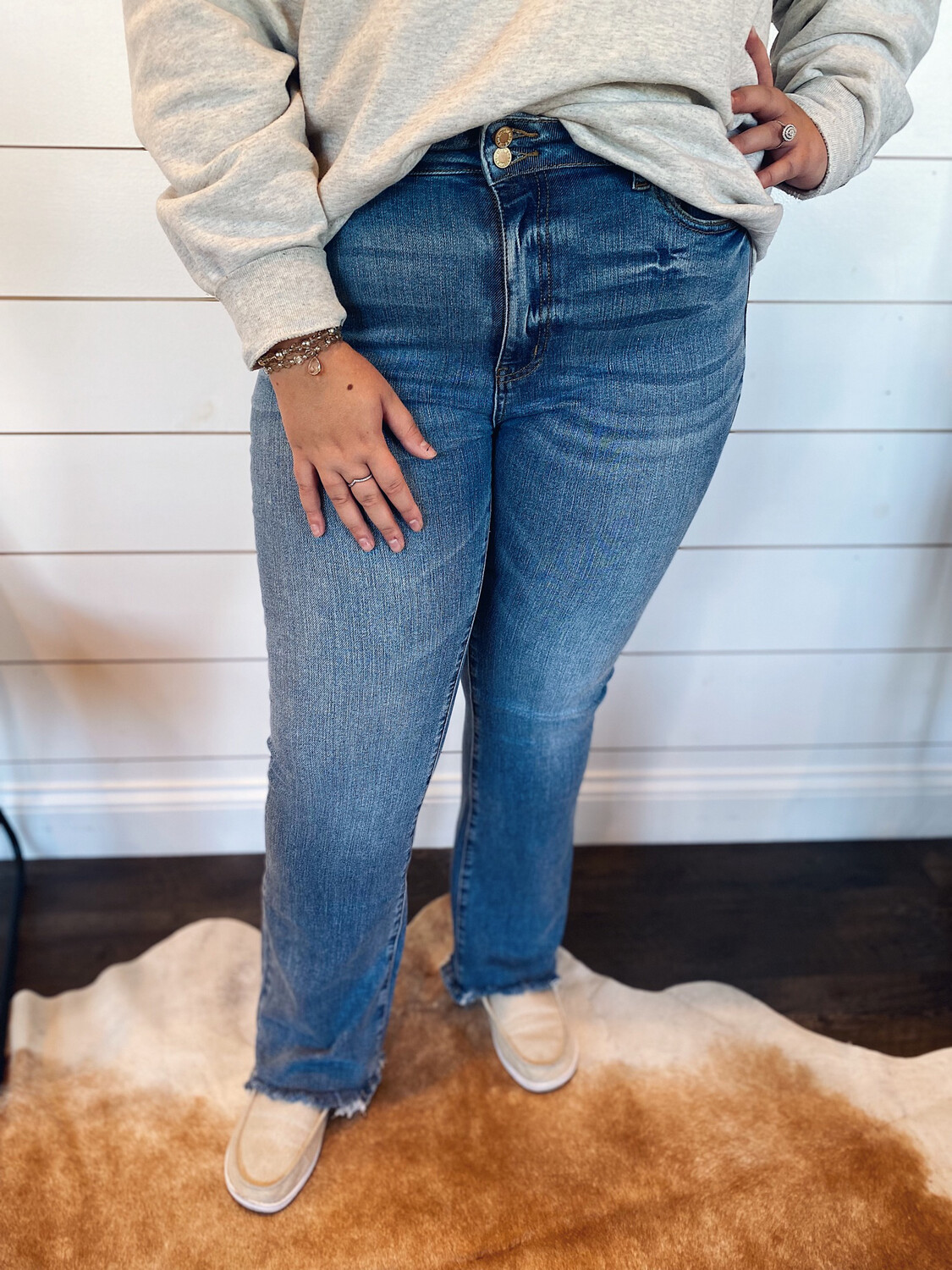 Judy Blue Double Button Bootcut Jeans