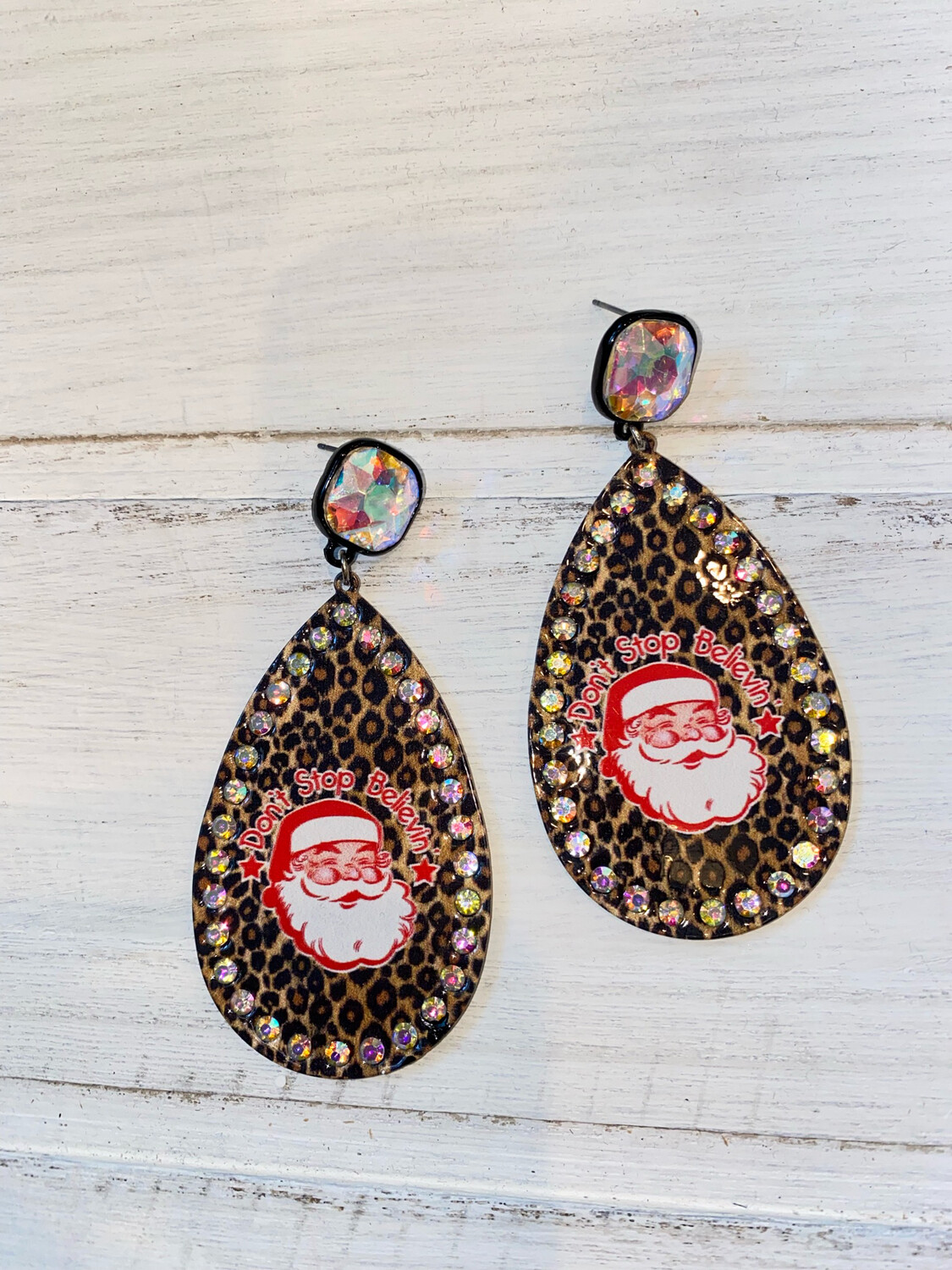 Don't Stop Believin' Santa Earrings