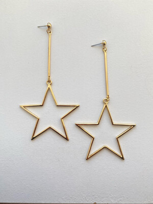 Gold Drop Star Earrings