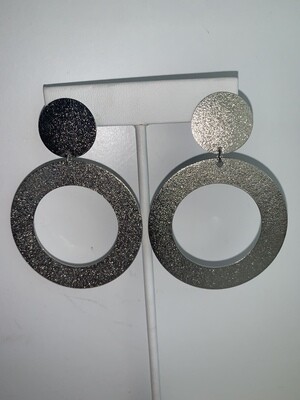 Silver Disc Dangle Earrings