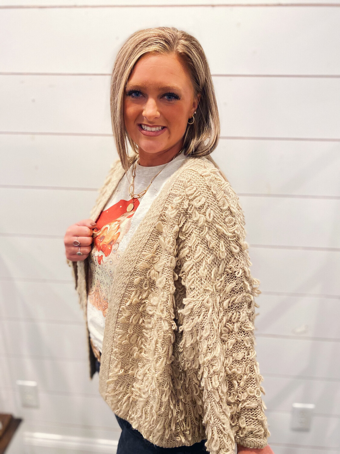 *Taupe Wide Sleeve Cardigan
