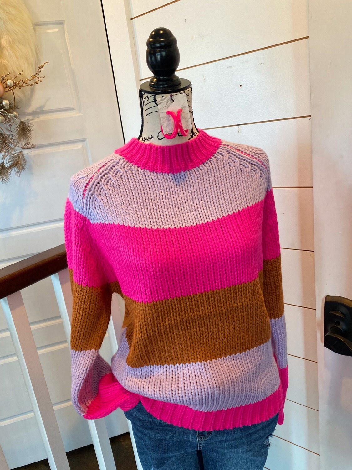 Pink & Lilac Mix Striped Sweater