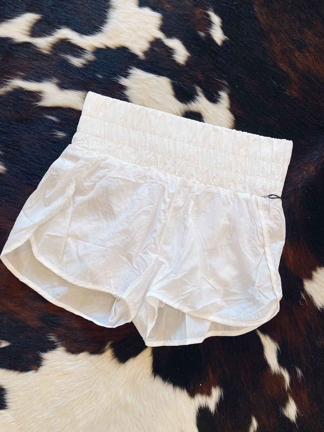 White High Waisted Active Shorts