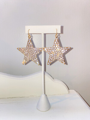 Gold Blingy Star Earrings