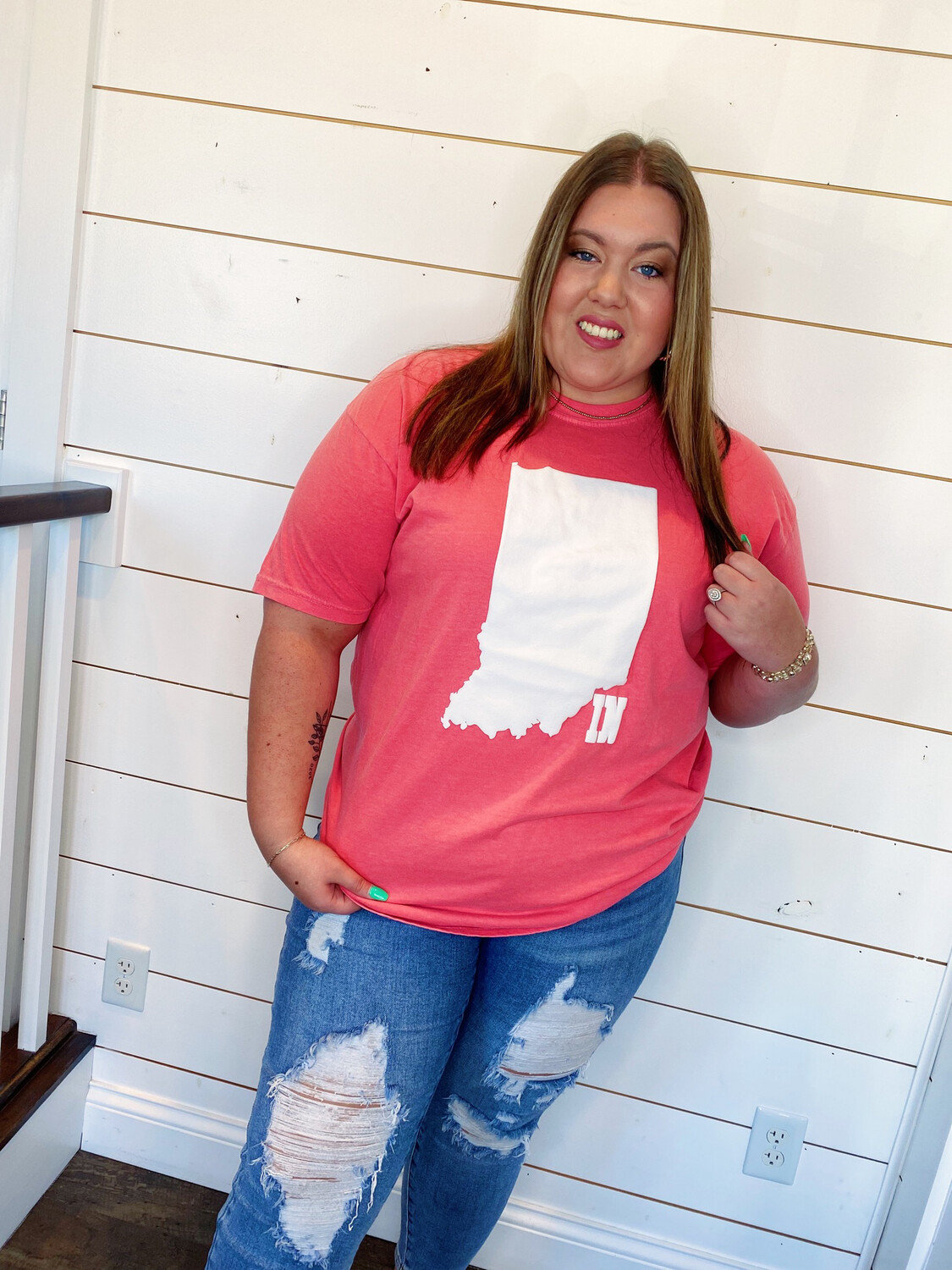 Indiana Puffy Paint Tee On Comfort Colors