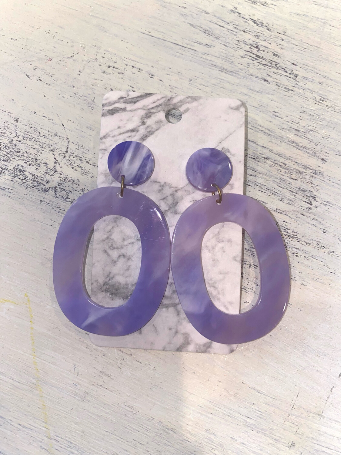 Lavender Acrylic Circle Earrings