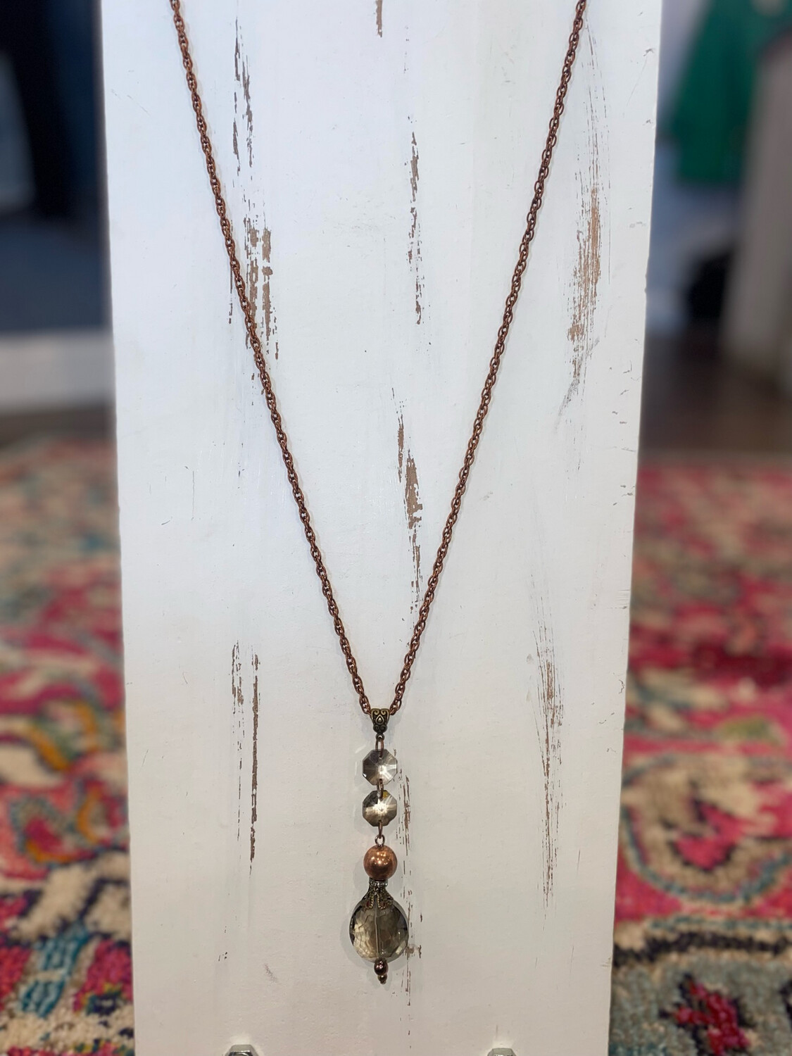 Copper Chain Gem Necklace