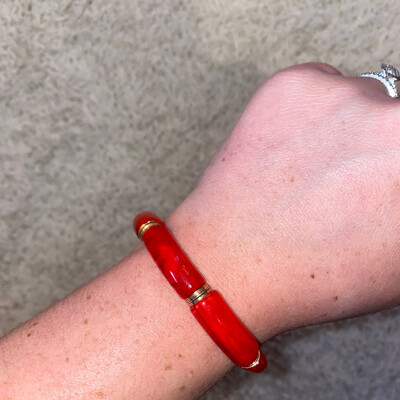 Red Translucent Acrylic Bracelet