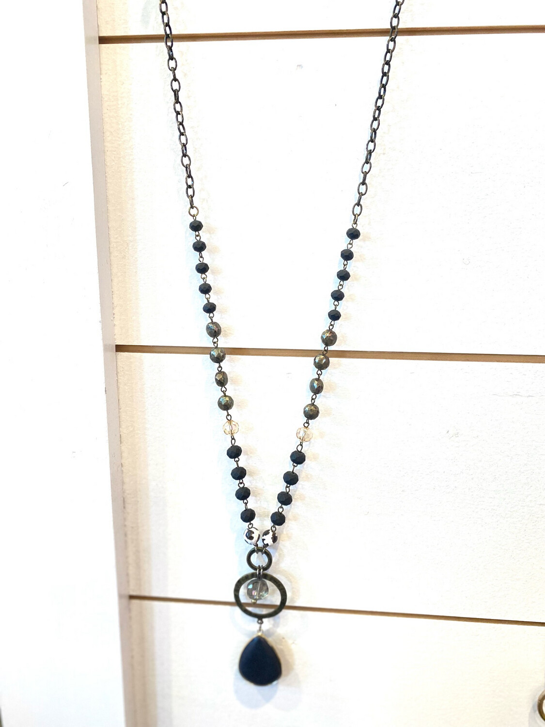 Black Stone Multi Bead Necklace