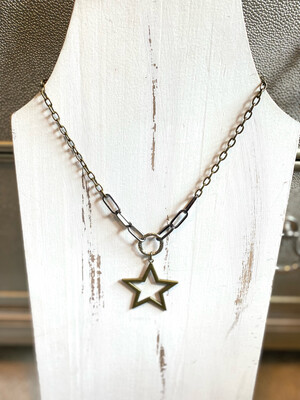 Mixed Metal Star Necklace