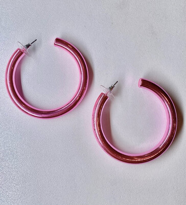 Light Pink Metallic Hoops 