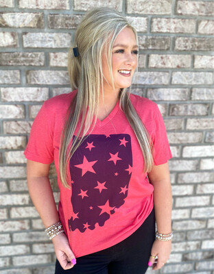 Red Indiana Star Tee