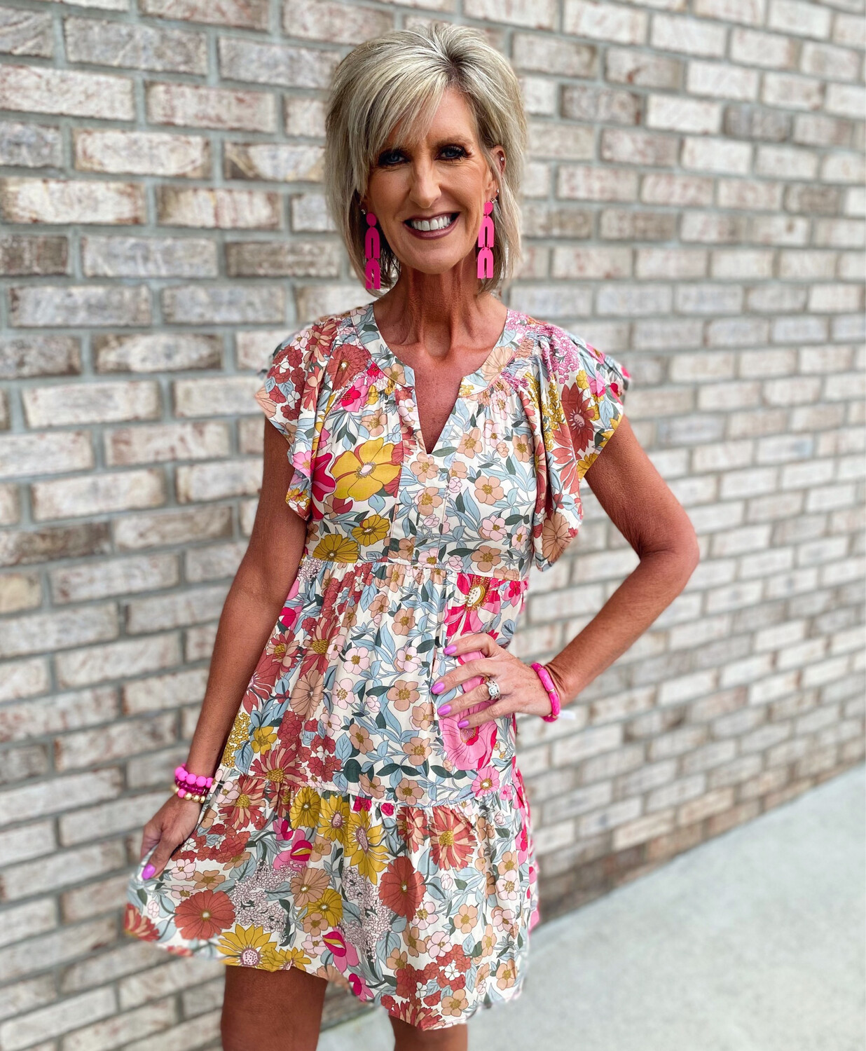 Multi Color Mixed Floral Dress