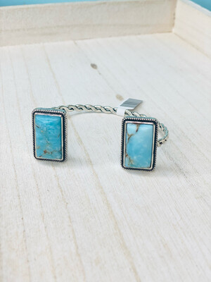 Turquoise Stone Open Cuff
