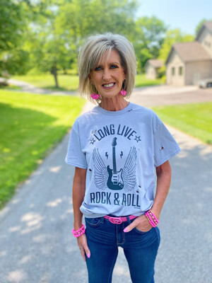 Long Live Rock & Roll Distressed Tee